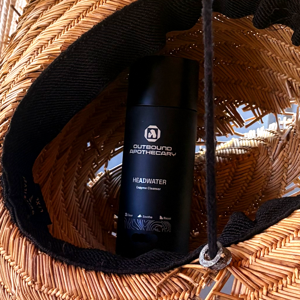 HEADWATER bottle in a straw hat
