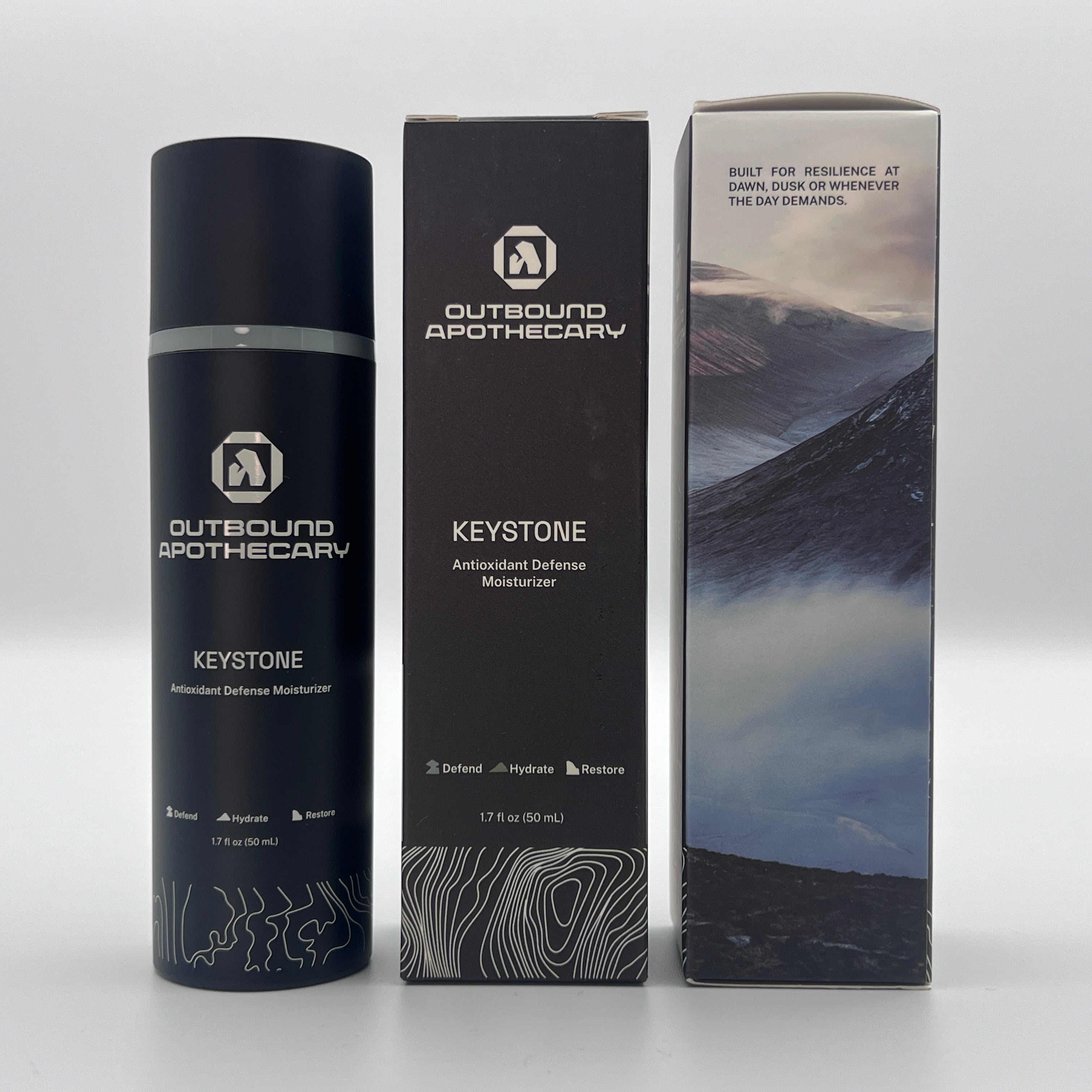 Outbound Apothecary Keystone product packaging on a white background
